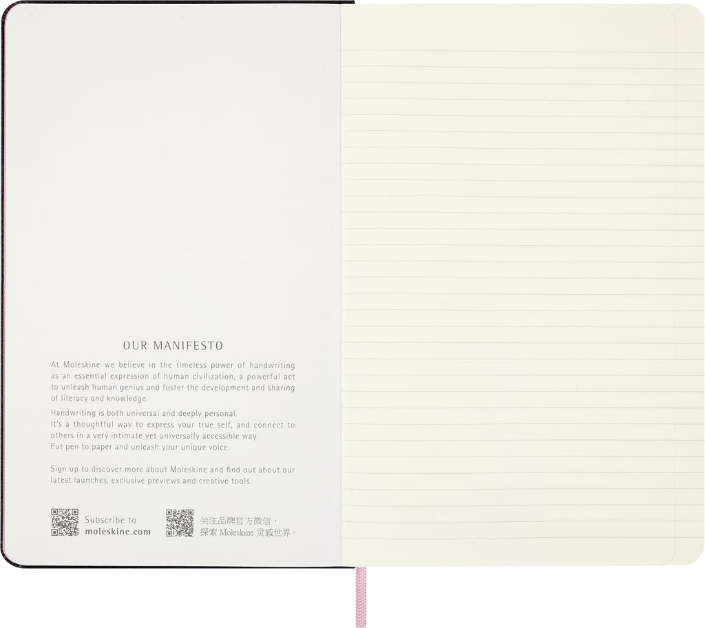 Moleskine X BLACKPINK Notebook, Hardcover, Horizontal Ruled, Large Size (13cm X 21cm), Black, SKNTBHL7932BP01