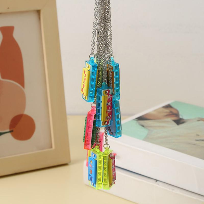 10/20 шт. Мультяшная мини-губная гармошка с ожерельем, музыкальные игрушки для детей, сувениры для дня рождения, наполнители для пиньяты, подарок на Рождество для мальчика/девочки