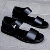 Fashion Summer Men's Sandals Non-Slip Man Casual Outdoor Sandals Genuine Leather Men Slip On Shoes Breathable Male Loafers Beach Flats