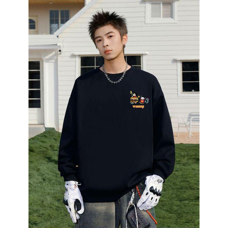 Wassup Cartoon Shin-Chan Heavyweight Sweatshirt for Men and Women, Spring and Autumn 2025 New Style, Loose Casual Couple's Base Layer Top