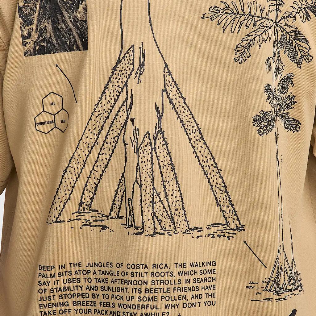 Nike Футболка мужская с коротким рукавом, быстросохнущая, свободного кроя, с надписью, бежевая HJ0797297