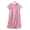 Plus Size Summer Women Nightdress Short Sleeve Cute Cartoon Sleepwear Sweet O Neck Nightgowns Pyjamas Lady's Cotton Sleepdress