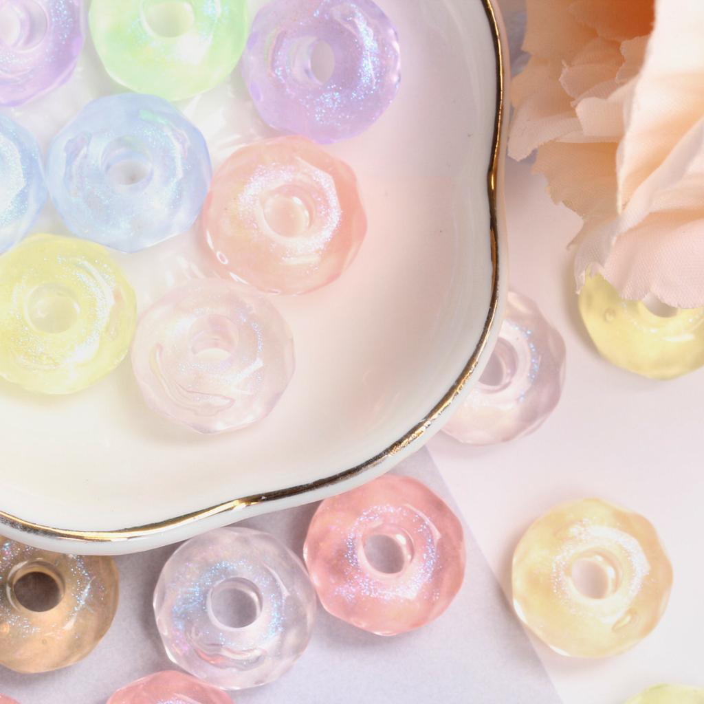 Home Party Supplies Transparent Cut Bead DIY Handmade Materials 15.5mm*7.5mm 10pcs Acrylic for Bracelet Jewelry Marking DIY Material Charms Big Hole