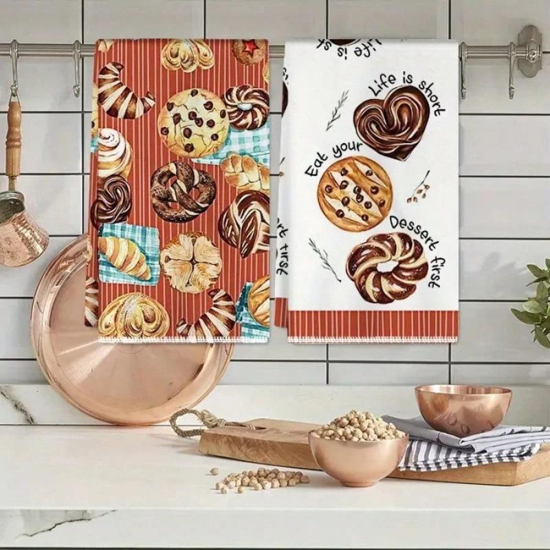 Christmas Printed Microfiber Dish Cloths, Creative Kitchen Table Cleaning Towels Christmas Home Decor