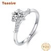 Tancise Classic 925 Sterling Silver  Zircon Ring Ladies Jewelry Wedding Promise Party Gift