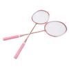 Badminton Set Professional Iron Alloy Badminton Racket with 3 Shuttlecocks Carrying Bag for Beginner Child Adult Pink