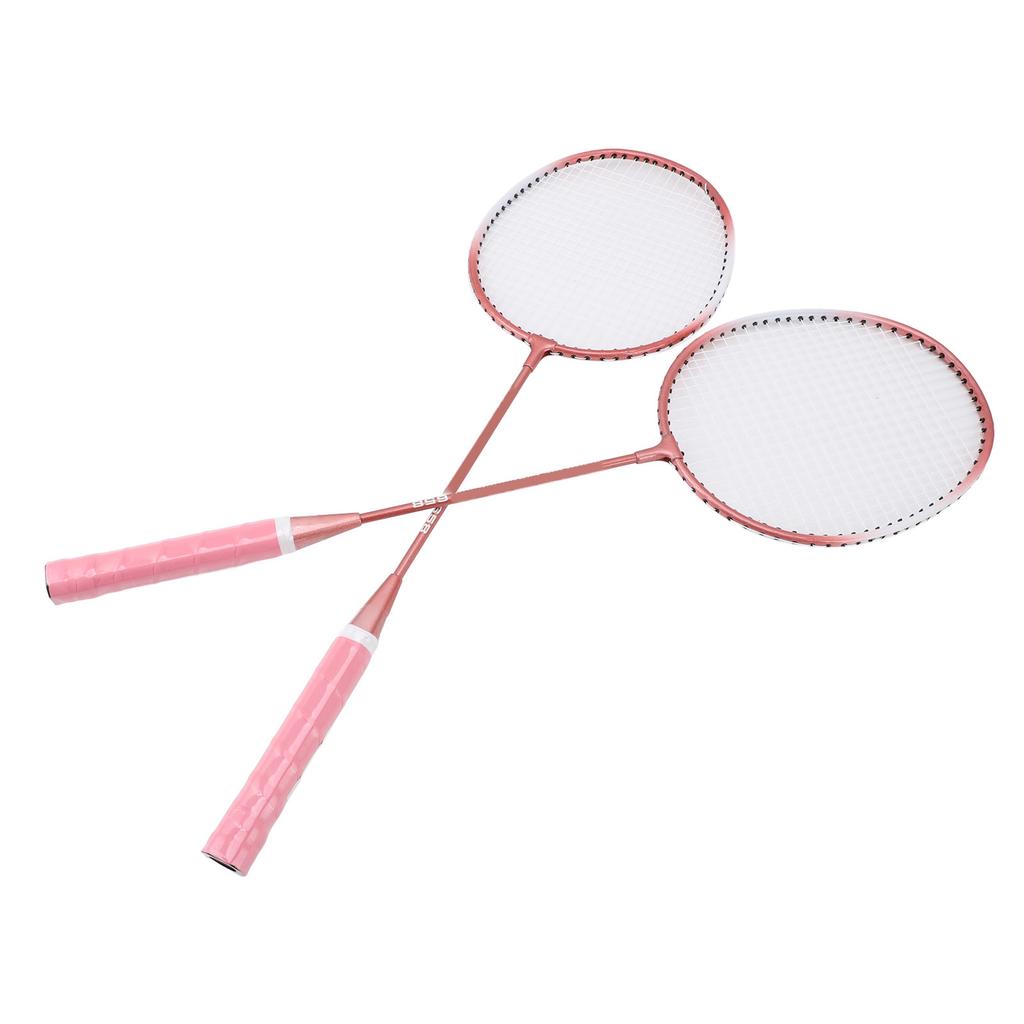 Badminton Set Professional Iron Alloy Badminton Racket with 3 Shuttlecocks Carrying Bag for Beginner Child Adult Pink