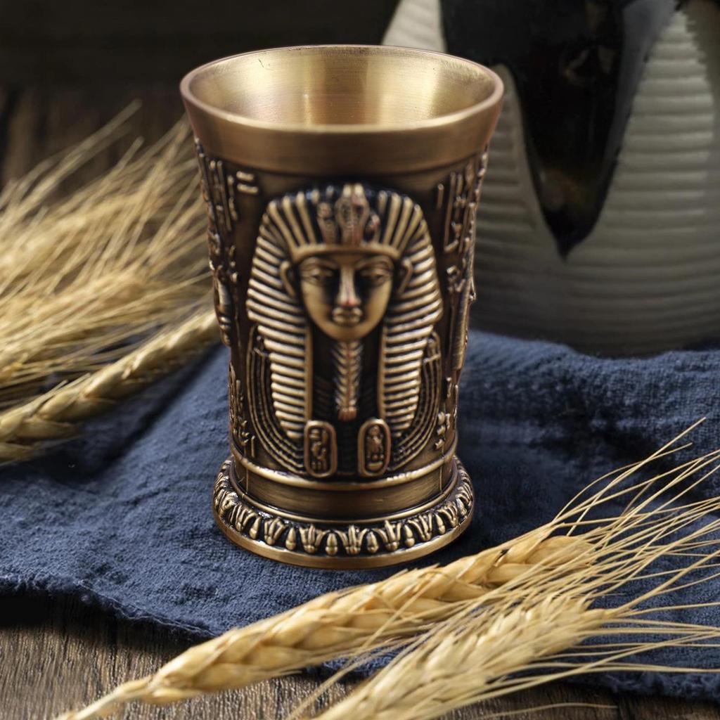Creative Metal Wine Shot Glass Retro Egyptian Design Drinkware for Banquet Reception Wedding Party