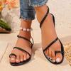 Fashion 2025 New Ladies Shoes Open Toe Women's Sandals Fashion Slip-on Summer Beach Plus Size Light Comfortable Flat Sandals Zapatos