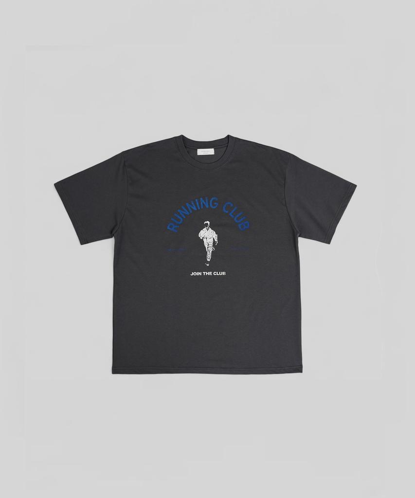 VANESSA Running Club Printed Short Sleeve T-Shirt_Charcoal