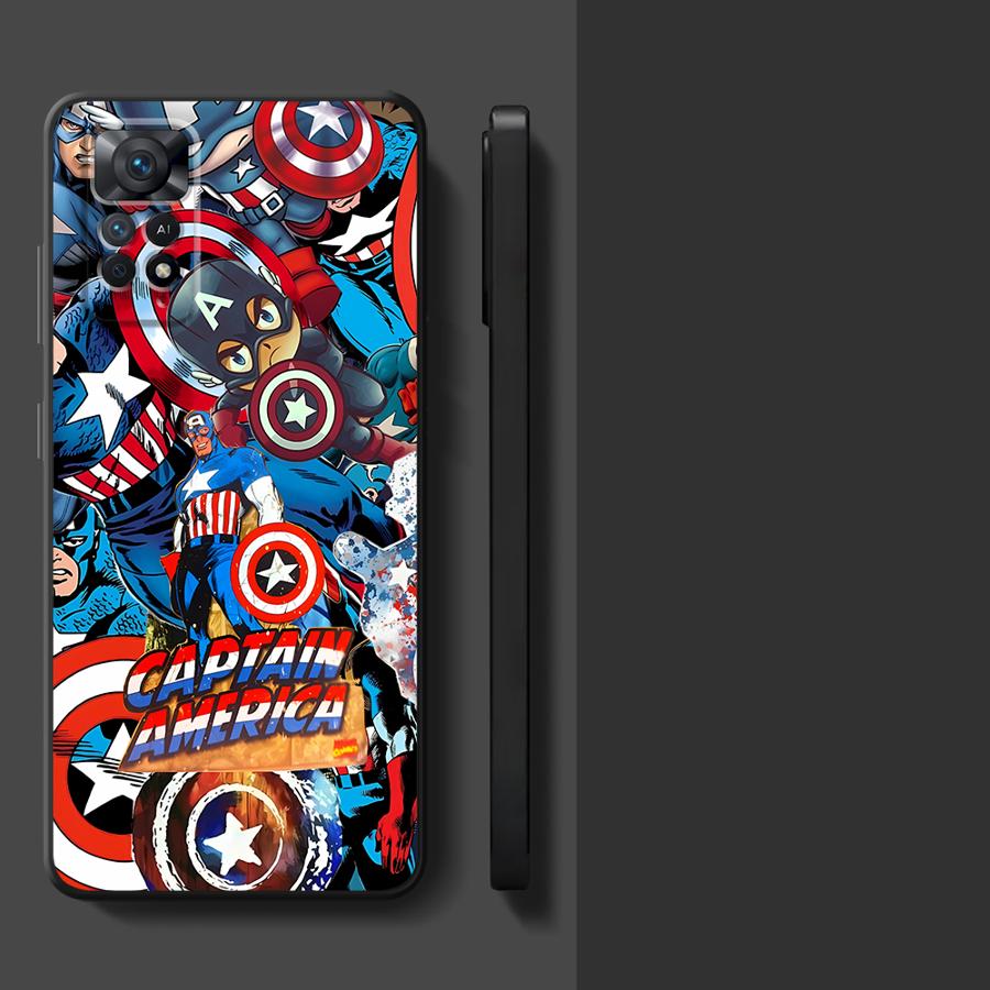 Чехол для телефона Funda для Xiaomi Redmi Note 10S 9S 7 8 10 13 Pro Plus 11 11s 12s 14 12 Pro 9 Marvel Мстители Капитан Америка