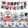 Racing Theme Party Supplies Racing Party Decoration Disposable Tableware Tissue Paper Cup Tablecloth