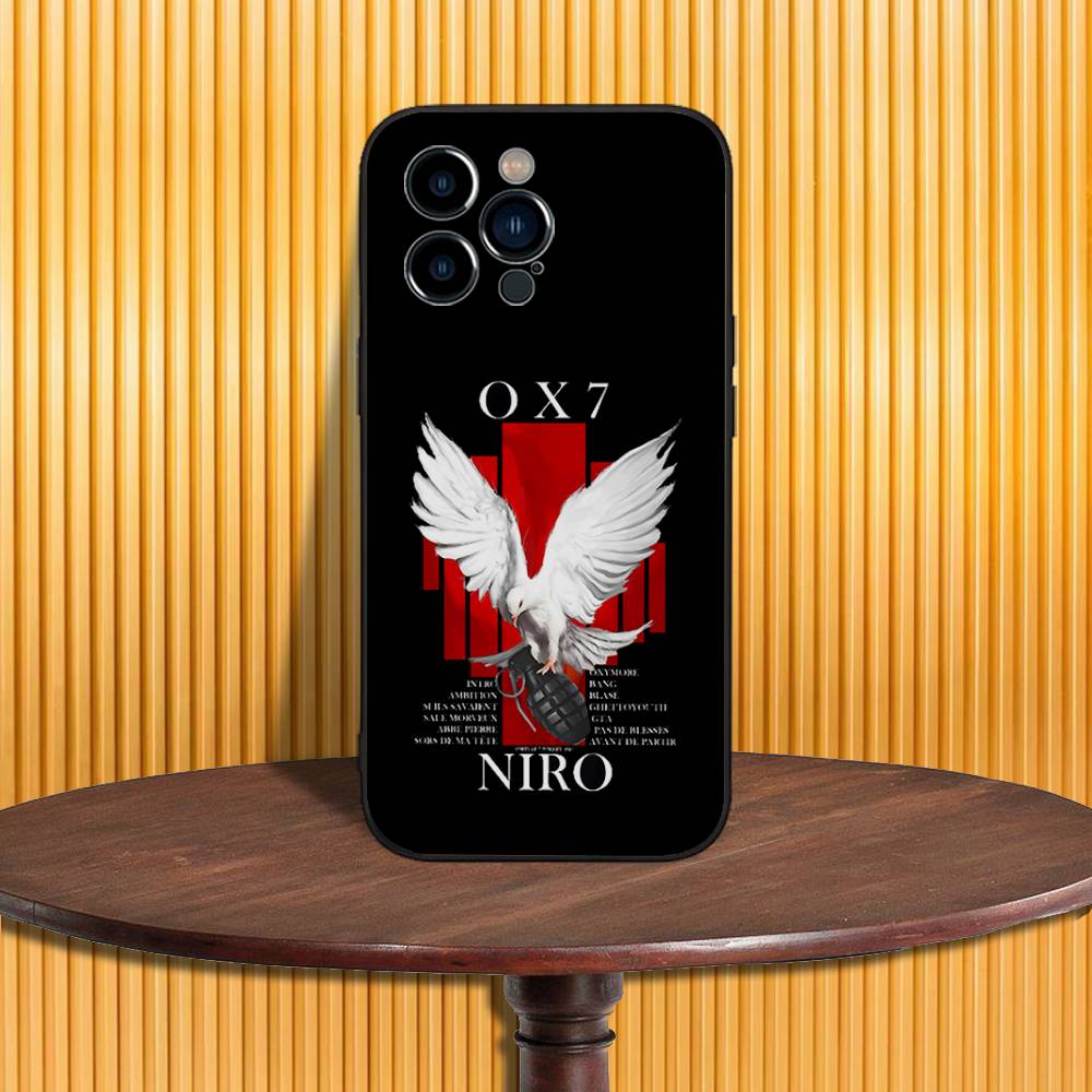 N-NIRO OX7 Phone Case For iPhone 17,16,15,14,13,12,11,Pro,Max,Plus,X,XS,SE4,E,Mini,Soft Black Case