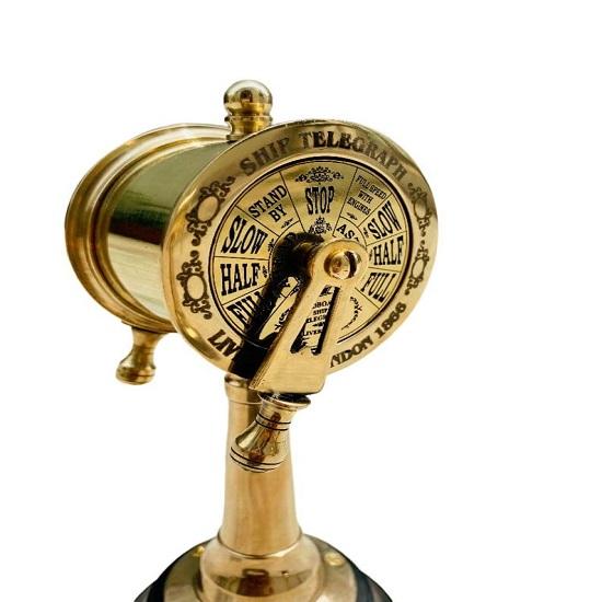 Набор из 2 миниатюрных латунных телеграфов с отделкой под старину и декоративным подарком с позолоченной отделкой