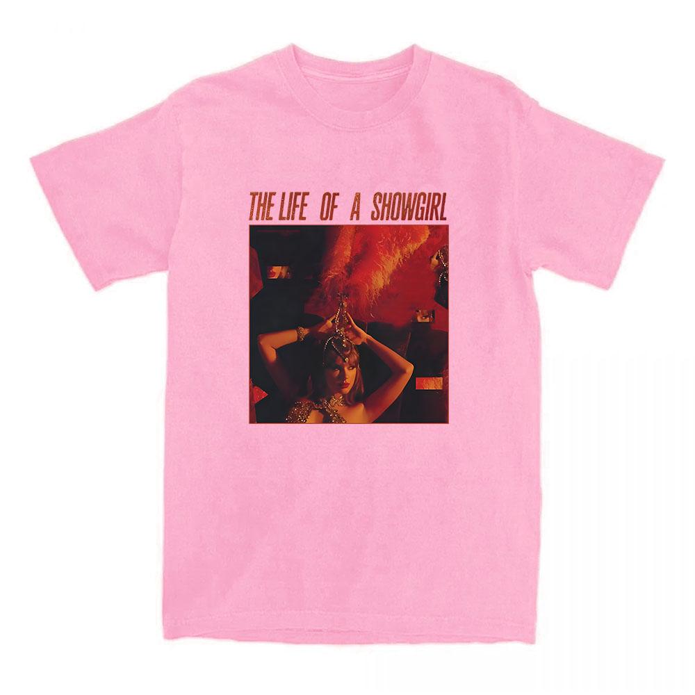 Album The Life of A Showgirl Printing T-shirt Short Sleeve Cotton O-neck Tshirts Casual Unisex Streetwear Women Men Clothing Tee