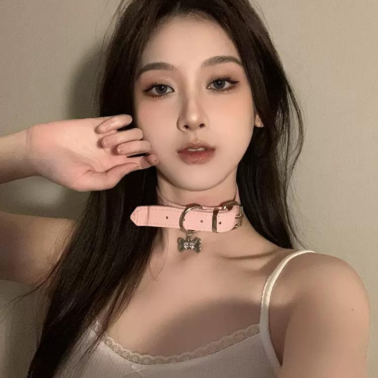 Черно-белая собачья кость Y2K Hottie Sweet Cool Cute Neck Ring Choker Neck Chain Collarbone Chain Collarbone ожерелье Female Cool