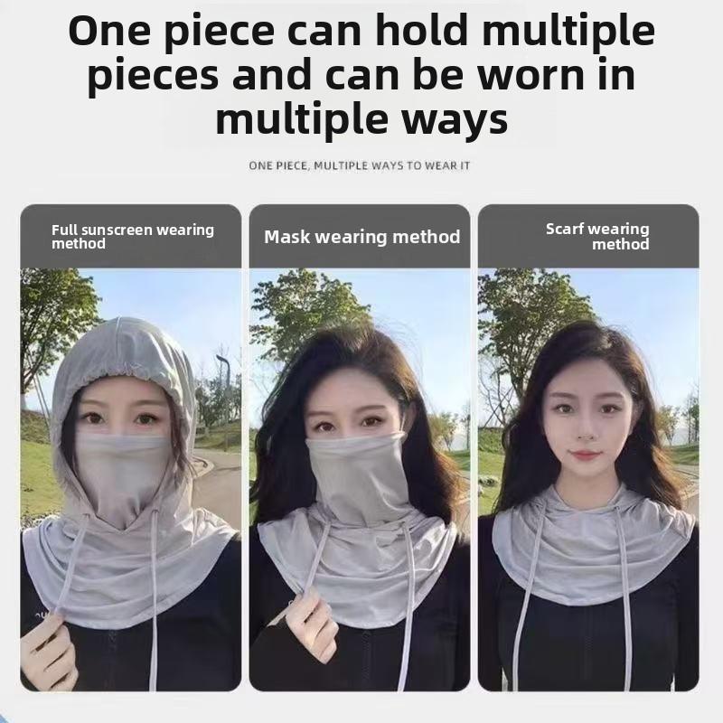 Маска для лица унисекс, шапка, интегрированная защита шеи, полнолицевая велосипедная экипировка, головной убор, шарф Ice Silk