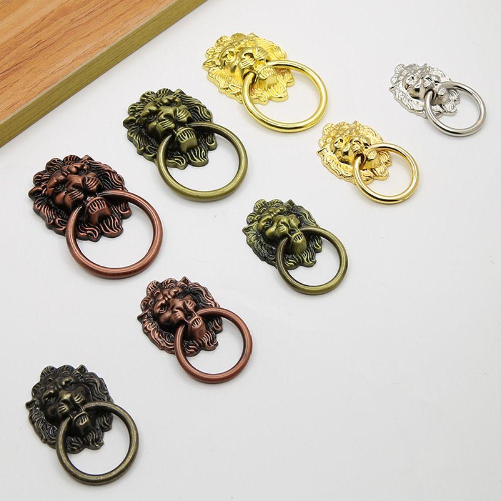 Классическая ручка в виде головы льва с одним отверстием, ручка для шкафа, ретро-антикварные дверные ручки для шкафа