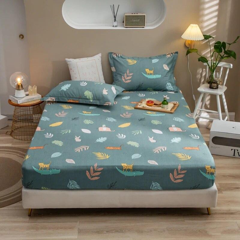 Простыня из 100% хлопка, 1 шт., для односпальной/парной кровати, дышащая противоскользящая мягкая ткань, впитывающая пот, 16 размеров