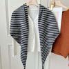 New Fahion Design Women Scarf Autumn Winter Wool Blend Triangle Muffler Lady Shawl Korean Style Striped Thick Warm Wrap Female