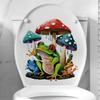 Cartoon Frog Stickers Waterproof Self Adhesive Toilet Decoration Anime Magic Mushroom Vinyl Tank Stickers for Bathroom Home