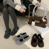 2025 Winter New Single Shoes Women's French Gentle Wind Round Head Shallow Mouth Mary Jane Shoes Commuter Shoes Versatile