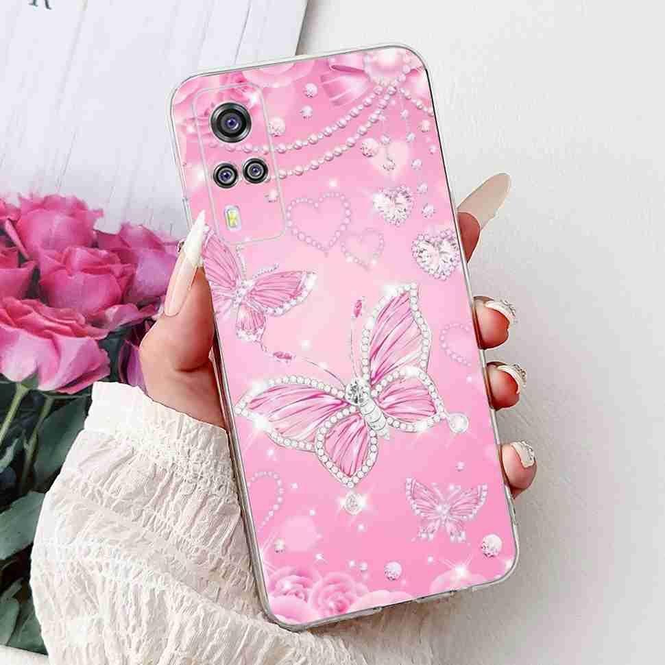 For vivo Y51 V2030 Case Cute Cat Butterfly TPU Soft Silicone Shockproof Cover For Vivo Y51 VIVOY51 6.58" Flowers Phone Cases