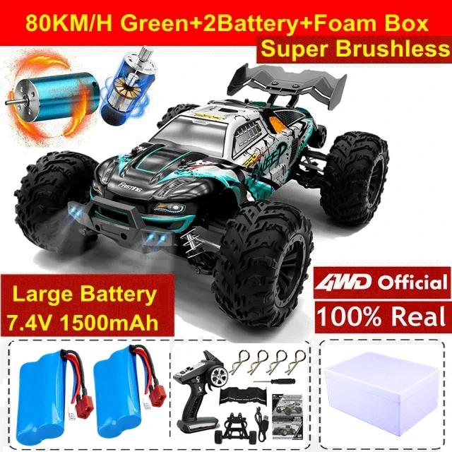 swpzb8 Super Brushless 80KM or 50KM/H 4WD RC Car With LED Remote Control Cars High Speed Drift Racing 4x4 Off Road Truck Kid Adult Toy
