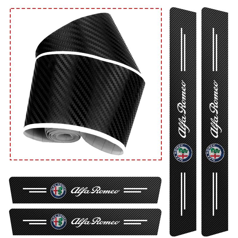 For Alfa Romeo 508 Car Sticker For Alfa Romeo 147 5Pcs For Alfa Romeo GT 147 156 166 Giulia Tonale 4C Car Door Sill Scuff Pl qw2