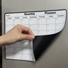 Refrigerator Magnet Whiteboard Sticky Note, Erasable, Soft, Rectangle, Rubber, with Weekly Schedule Calendar Reminder for Refrigerato