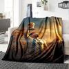 Football Messi Blanket Warmthful Decor Suitable for Livingroom Office Chair Picnics Four Seasons Universal Warmthful Decor