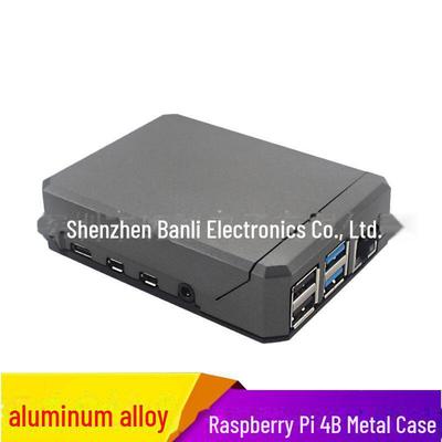 Защитный корпус из алюминиевого сплава темно-серого цвета для Raspberry Pi 4B с магнитной сдвижной крышкой
