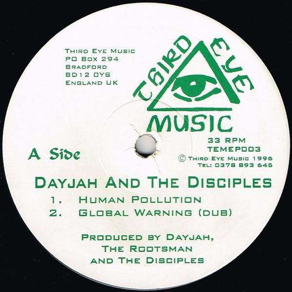 10-дюймовая пластинка DAYJAH THE DISCIPLES Human Pollution With Love TEMEP003 Third Eye Music 1996 UK Регги Ска Даб Б/у