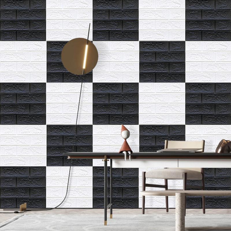 3d кирпичный узор настенный стикер самоклеящийся трехмерный мягкий водостойкий, предотвращающий столкновения