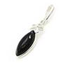 [I8903] - Silver Pendant 'Jet Black Goddess' Silver-black (rhodium-plated) - 30x7 Mm