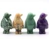 Cute Penguin Statue Natural Amethyst Rose Quartz Healing Crystals Stones Carving Reiki Animal Figurines Crafts Room Decoration