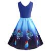 Big swing dress hot sale v-neck sleeveless gradual change printed tutu