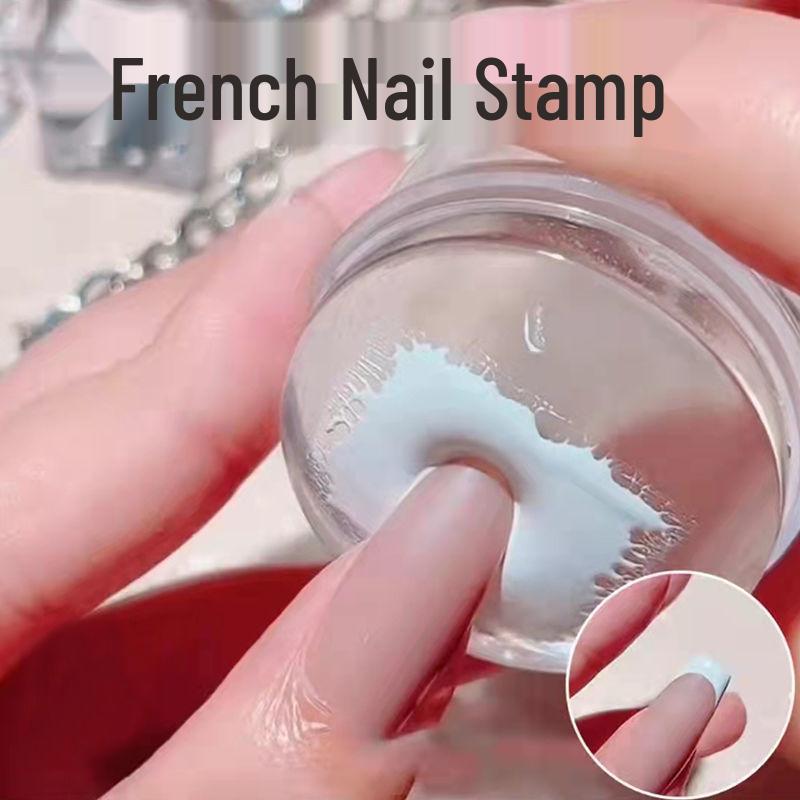 Новый прозрачный силиконовый стемпер для нейл-арта - Одно/двухсторонний с колпачком для французского маникюра и DIY-печати.