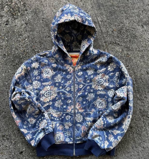 Женский кардиган-куртка с капюшоном на молнии с длинными рукавами, 3D-печать - Мода 2025