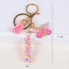Розовый брелок с пайетками, подвеска с буквой, серьги-шармы