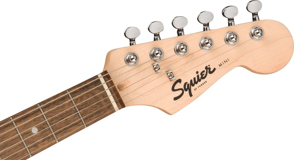 Электрогитара Squier Mini Laurel Shell Pink с мягким футляром Stratocaster®, накладкой грифа,
