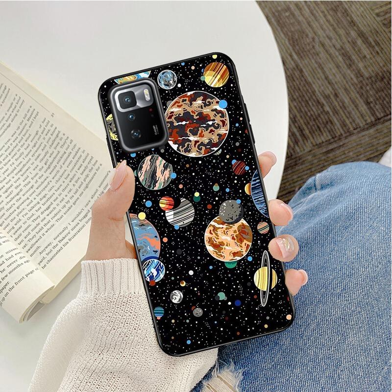 Phone Case For Xiaomi Redmi Note 13 12 Pro 11 10 Pro 12S 11S 10S Redmi 10 13C 9C 10C Cartoon Space Planet Funda Coque Case