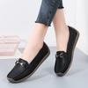 35-44 Spring/Autumn Female Leather Flat Flat Shoe Nurse Shoes Shoes Retro Navy Blue Loafers for Women