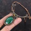 Малахитовое ожерелье Ожерелье из медной проволоки Изящное ожерелье ручной работы Ювелирные изделия из проволочной обмотки Регулируемая цепочка Ожерелье Ювелирные изделия из медного драгоценного камня