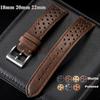 18мм 20мм 22мм Винтажный ремешок из телячьей кожи Универсальный ремешок для часов из коровьей кожи Дышащий браслет для мужчин женщин Спортивный аксессуар для запястья