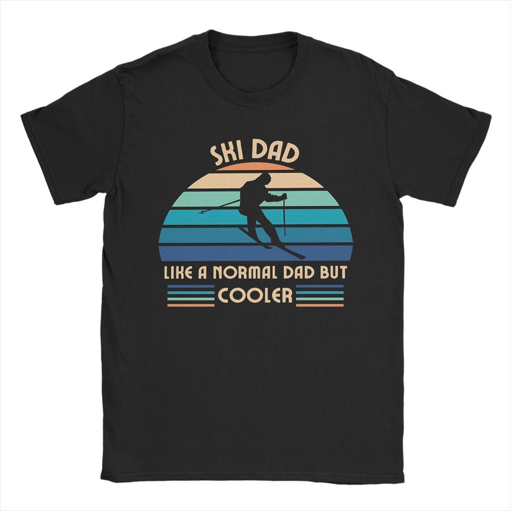 Ski Dad Funny Cute Winter Skiing TShirt Beach 100 Cotton T Shirts For Mens Fashion Design Shirt ShortSleeved Y2K Fun Top Tees
