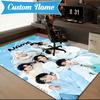 Custom Name K-pop Idol Collage Rug for Living Room, Game Rooms, Office, Bedroom, Floor Mat Playful Design, fan gifts Christmas decor