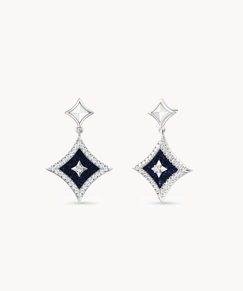 Lola Rose Starry Blue Sandstone Silver Women'S Daily Earrings