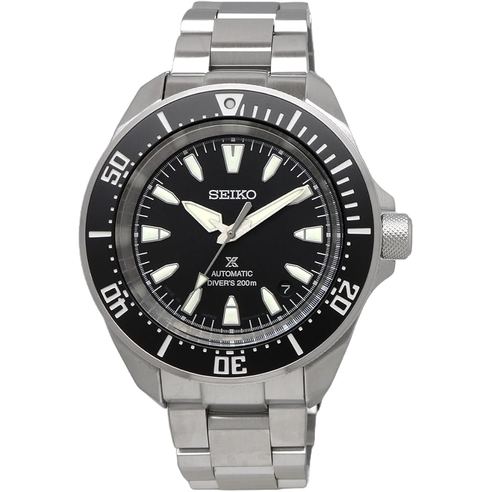 Seiko Prospex Samurai Diver's Watch Mechanical Automatic 200m Silver Black Dial Men's