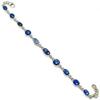 Натуральный синий кианит, драгоценный камень 925 пробы, подарочный браслет из стерлингового серебра 7–8 дюймов, U5R25